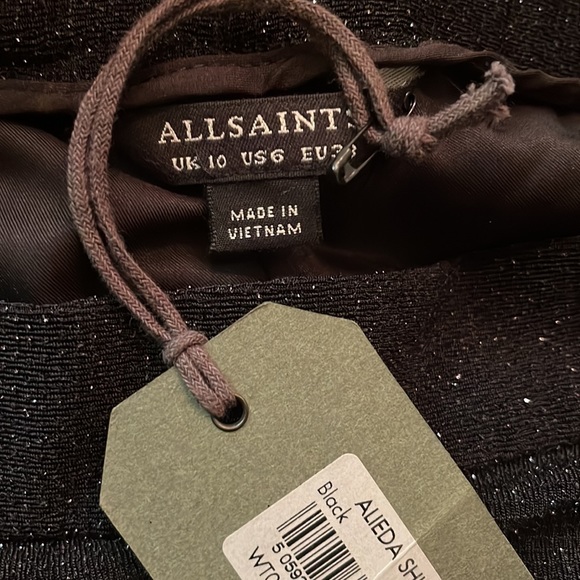 All Saints Alieda Shimmer Trousers In Black - Picture 8 of 9